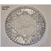 Image 1 : Vintage 1940's Federal Glass 11" Platter - Pioneer Fruit Pattern - Crimped Glass with Ruffled Edge