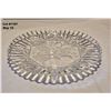 Image 2 : Vintage 1940's Federal Glass 11" Platter - Pioneer Fruit Pattern - Crimped Glass with Ruffled Edge