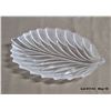 Image 1 : Frosted Shine Leaf Platter 11.5" - Heavy Glass.   Design is like Mikasa Walther Glass W. Germany.