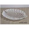 Image 3 : Frosted Shine Leaf Platter 11.5" - Heavy Glass.   Design is like Mikasa Walther Glass W. Germany.