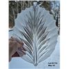 Image 5 : Frosted Shine Leaf Platter 11.5" - Heavy Glass.   Design is like Mikasa Walther Glass W. Germany.