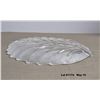 Image 6 : Frosted Shine Leaf Platter 11.5" - Heavy Glass.   Design is like Mikasa Walther Glass W. Germany.
