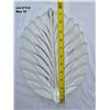 Image 8 : Frosted Shine Leaf Platter 11.5" - Heavy Glass.   Design is like Mikasa Walther Glass W. Germany.
