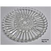 Image 1 : Vintage 1960's Heisey Clear Glass Divided Platter. Very thick Ribbed Glass with Ruffled Edge. 5 sect