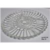 Image 5 : Vintage 1960's Heisey Clear Glass Divided Platter. Very thick Ribbed Glass with Ruffled Edge. 5 sect