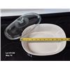 Image 3 : Corningware "French White" Stoneware Baking Dish with Clear Glass Lid 2 1/2 qt - 2.3L