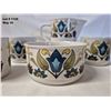 Image 3 : Set of coffee tea cups, cream pitcher, sugar bowl. Ironstone "Hedgerow" Pattern.  Jon Anton. Made in