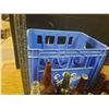 Image 4 : Lot of Assorted Bottles, Blue Plastic Bottle Crate and Rubbermaid Super Tough Storage Container.