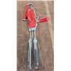 Image 1 : 1218 - Vintage Maynard stainless steel manual hand mixer/egg beater.  Red Bakelite.  Great cond.