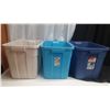 Image 1 : (3) Rubbermaid Roughneck Storage Tote 68L. (Different Colours)