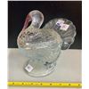 Image 1 : Vintage LE Smith 1940’s Clear Pressed Glass Lidded TURKEY