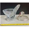 Image 4 : Vintage LE Smith 1940’s Clear Pressed Glass Lidded TURKEY