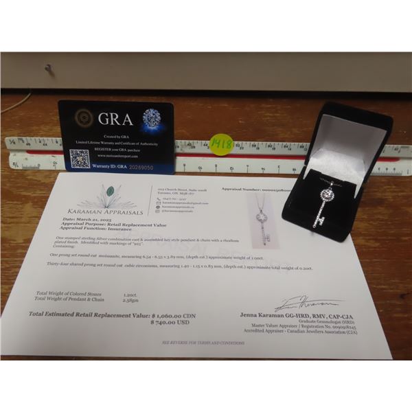 1.00 CT GRA CERTIFIED NECKLACE