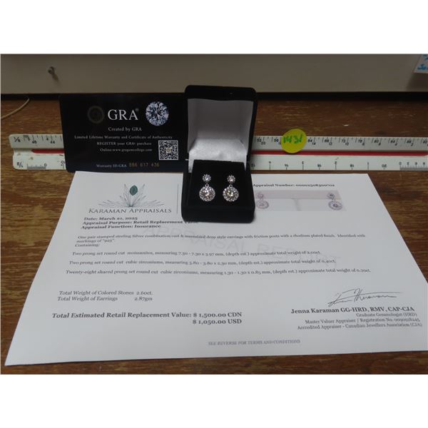 2.00 CT TW GRA CERTIFIED EARRINGS