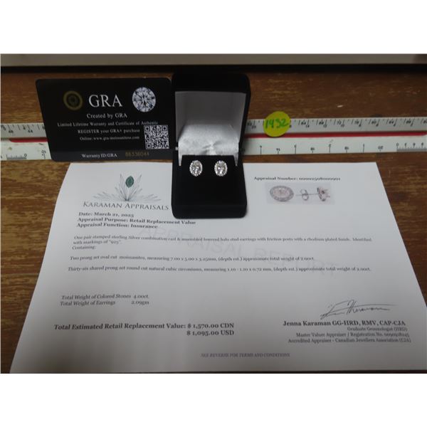 2.00 CT TW GRA CERTIFIED EARRINGS