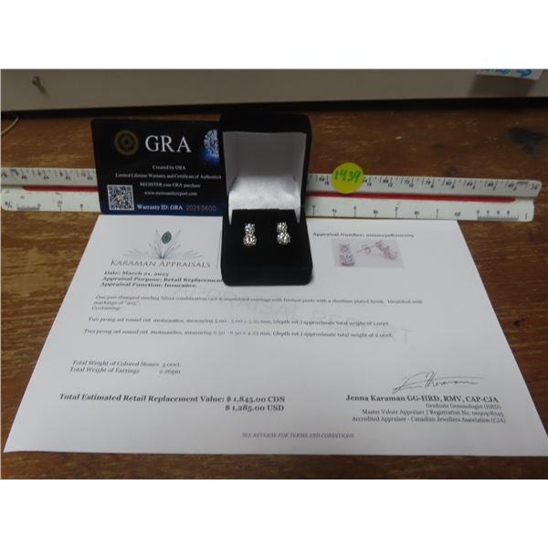 3.00 CT TW GRA CERTIFIED EARRINGS