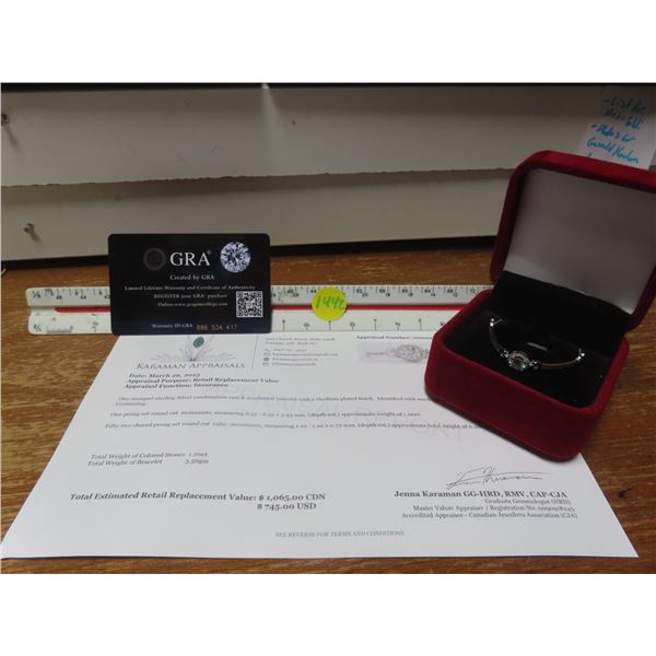 1.00 CT TW GRA CERTIFIED BRACELET