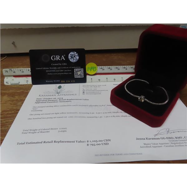 2.00 CT TW GRA CERTIFIED BRACELET