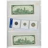Image 2 : 1967 Canadian 5, 10, 25 Cents and (2) One Dollar Bills..