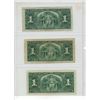 Image 2 : (3) 1937 Canadian One Dollar Bills.