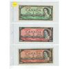 Image 1 : 1954 Canadian One and (2) Two Dollar Bills.