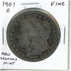 Image 1 : U.S. 1901 O Morgan Silver Dollar. New Orleans Mint. F-12.