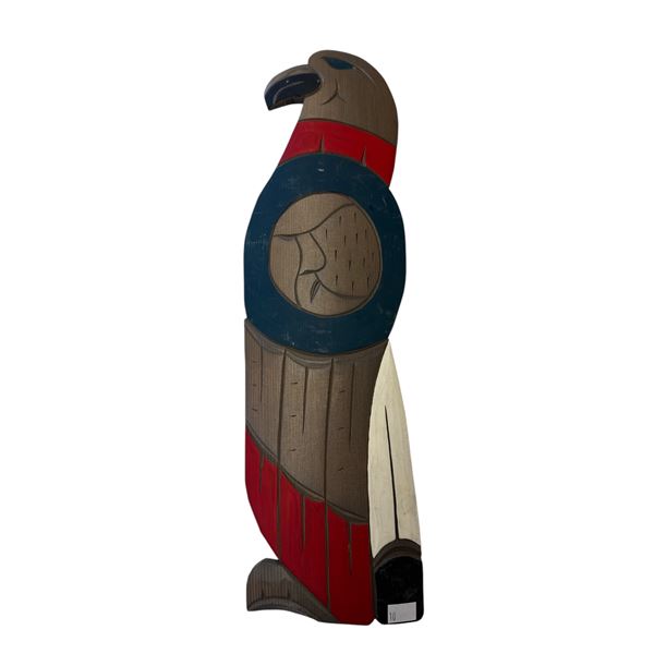 Vintage First Nations Hand Carved & Painted Plaque "Eagle & Moon" By Bruce Edmonds Lil Wat