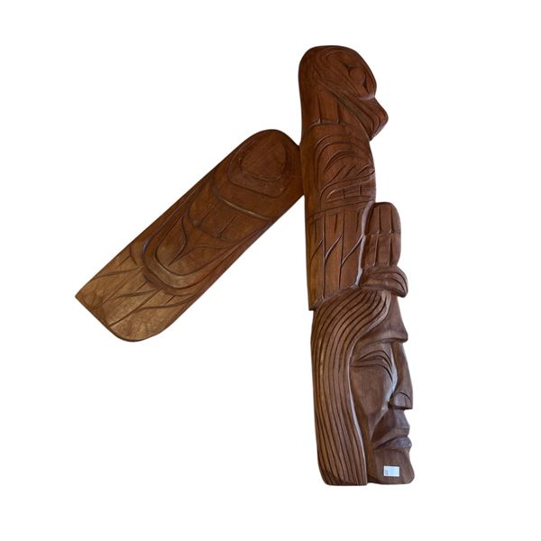Vintage First Nations Hand Carved Plaque "Eagle Chief" By Squamish Nation Artist Stan Joseph