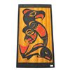 Image 1 : 2003 First Nations Hand Carved & Painted "Salmon To Man" Plaque By Squamish Artist Stephen Charlie