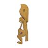 Image 2 : Vintage First Nations Hand Carved & Painted Man Eagle Plaque Signed A (In A Scope)
