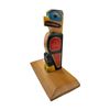 Image 2 : Vintage First Nations Hand Carved & Painted "Bald Eagle" Totem Pole By Neil Baker