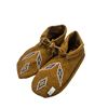 Image 1 : Vintage First Nations Hand Made Deer Skin Moccasins With Geometrical Beaded Accents