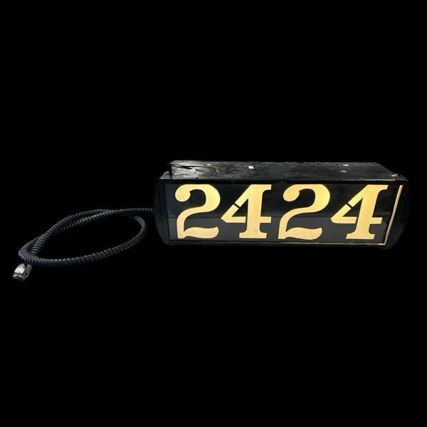 Vintage Train/Railroad Light Up Number Plate Sign
