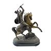 Image 2 : Vintage Winged Helmet Knight On Horse Back Spelter Statue