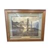 Image 1 : Vintage Canadian Pacific Rockies Moraine Lake & Valley Of The Ten Peaks Print In Original Oak Frame
