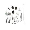 Image 1 : Assorted Sterling/Silver Items: Salt/Pepper Shakers, Earrings, Necklaces, Spoon