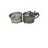 Image 1 : Sterling Silver Salt Cellar & Sugar Container With Cobalt Blue Glass Insert