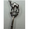 Image 2 : Sterling Silver Items: Porcelain Inserted Plates, Spoon, & Salt Cellar Base