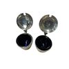 Image 2 : 2 Vintage D & F Sterling Silver (Lion Marked) Cobalt Blue Glass Insert Sugar Cellars