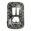 Image 2 : Vintage Sterling Silver (Lion Marked) Etched Belt Buckle