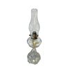 Image 1 : Vintage Upside Down Heart Pressed Glass Oil Lamp (Octagonal Base)