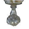 Image 2 : Vintage Upside Down Heart Pressed Glass Oil Lamp (Octagonal Base)