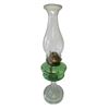 Image 1 : Vintage Green Glass Ont. Hamilton Glass Oil Lamp (Circle Base)