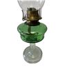 Image 2 : Vintage Green Glass Ont. Hamilton Glass Oil Lamp (Circle Base)