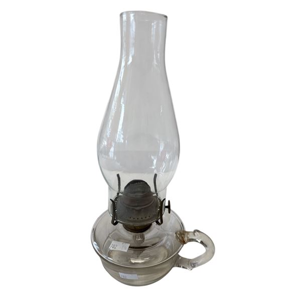 Vintage Banner Burner Glass Finger Oil Lamp (Circle Base)