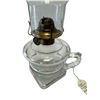 Image 2 : Vintage Short Pedestal P&A MFG CO. Glass Finger Oil Lamp (Square Base)