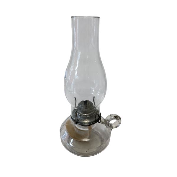 Vintage O.L & L Co. Pressed Glass Finger Oil Lamp (Circle Base)