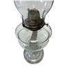 Image 2 : Vintage Pressed Glass Column Oil Lamp Made In Usa (Circle Base)