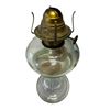 Image 2 : Vintage Hand Painted L & L Co. Pressed Glass Oil Lamp (Circle Base) Made In Canada