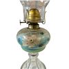 Image 3 : Vintage Hand Painted L & L Co. Pressed Glass Oil Lamp (Circle Base) Made In Canada